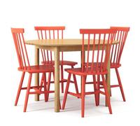 Department Wood Dining Table Set Oak/ Orange