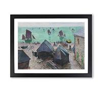 Departure Of The Boats By Claude Monet Classic Painting Framed Print | A2 Black Framed Wall Art | Ready to Hang | Classic Historical Picture | Living Room Bedroom Lounge Office