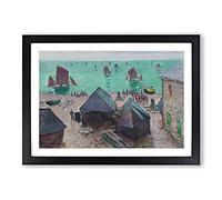 Departure of The Boats by Claude Monet Framed Print | A2 Black Framed Wall Art | Ready to Hang | Modern Historical Picture | Living Room Bedroom Lounge Office