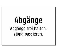 Departures - Keep Abgangs Free, Quickly Passing - Sticker A2: 594 x 420 mm - Without Graphics, Text Only