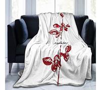 Depeche Rock Mode Music Band Violator Rose Throw Blanket Soft Flannel Cozy Blankets Decor for Bed Couch Living Room Travel Outdoor 80"X60"