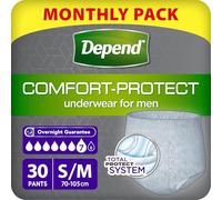 Depend Comfort Protect Incontinence Pants for Men, Small/Medium, 30 Pants