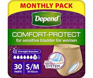 Depend Comfort Protect Incontinence Pants for Women, Small/Medium - 30 Pants