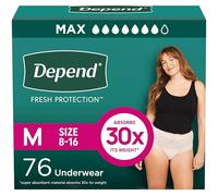 Depend FIT-Flex Incontinence Underwear for Women, Maximum Absorbency, Blush, Medium, 76 Count