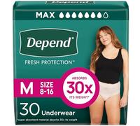 Depend Fresh Protection Adult Incontinence & Postpartum Bladder Leak Underwear for Women, Disposable, Maximum, Medium, Blush, 30 Count, Packaging May Vary