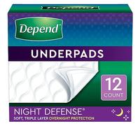 Depend Incontinence Bed Protectors, Disposable Underpad, Overnight Absorbency, 12Count (Pack of 1)