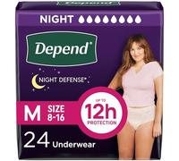 Depend Night Defense Adult Incontinence Underwear for Women, Disposable, Overnight, Medium, Blush, 24 Count, Packaging May Vary