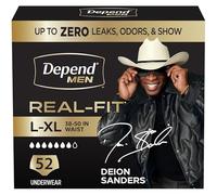 Depend Real Fit Incontinence Underwear for Men, Maximum Absorbency, Disposable, Large/Extra-Large, Grey, 52 Count (Packaging May Vary)