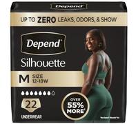Depend Silhouette Adult Diapers, Incontinence & Postpartum Bladder Leak Underwear for Women, Maximum Absorbency, Medium, Pink, 22 Count, Packaging May Vary
