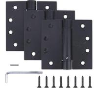 Dependable Direct Pack of 3 Residential Door Hinges with Spring Hinge - 4 Inch - Oil Rubbed Bronze Finish - Squared Corners by