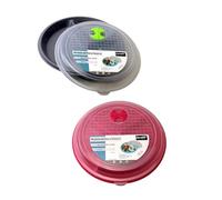 Dependable Industries inc. Essentials 2-Pack Microwave Lunch Plates with Lids - 3-Section BPA-Free Plastic - Vented, Dishwasher Safe - Meal Prep, Office, School Use - Assorted Colors