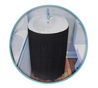 Dependable Industries Inc. Essentials Black Fabric Sink Skirt Mosaic Stitch Black Self Stick Adhesive