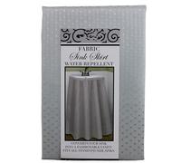 Dependable Industries inc. Essentials Fabric Sink Skirt Diamond Mosaic Stitch Platinum Silver Grey