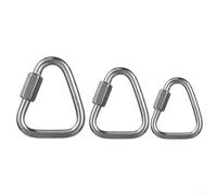 Dependable Triangle Carabiner with Strong Safety Lock System Great Tool for Climbers and Adventurers (3PCS 10MM)