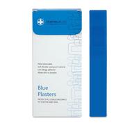 Dependaplast 50 Blue Finger Extension Plasters - 12 cm x 2 cm, Metal Detectable, Washproof, Visually Detectable, Food Safe