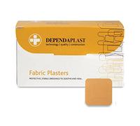 Dependaplast Advanced fabric plasters 4cm x 4cm - Hi Tech Lightweight, Water-Repellent, Flexible, Super-Sticky Adhesive - Box of 100