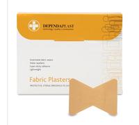 Dependaplast Advanced Fabric Plasters Fingertip - Latex-Free, Washproof, Extra Flexible, Low-Allergy Adhesive, Lightweight Stretch - Box of 50
