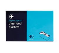 Dependaplast Blue Detectable Plasters Assorted With High Visibility And Metal Detection Properties, Easily Detectable, Individually Wrapped - Box of 40