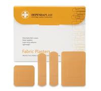 Dependaplast Fabric Plasters - Latex-Free, Washproof, Extra Flexible, Low-Allergy Adhesive, Lightweight Stretch - Assorted Box of 100