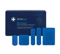 Dependaplast Food Area Blue Plasters with High Visibility and Metal Detection Properties, Easily Detectable, Individually Wrapped - Box of 120