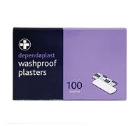 Dependaplast Washproof Plasters Assorted, Flexible PU Plastic Film, Secure Adhesive, Breathable, Waterproof - Box of 100 - Pack of 5