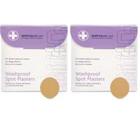 Dependaplast washproof spot plasters - Flexible PU Plastic Film, Secure Adhesive, Breathable, Waterproof - Box of 100 (Pack of 2)
