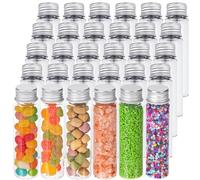 DEPEPE 50Ml Clear Flat Plastic Test Tubes With Screw Caps, Pack Of 30 By
