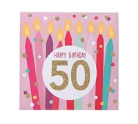 Depesche 0011694-007 Pop-Up Greetings Card for 50th Birthday Folding Card with Music Light Elements and an Original Saying Birthday Card with Envelope 15.5 x 15.5 cm