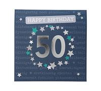 Depesche 0011694-008 Pop-Up Greetings Card for 50th Birthday Folding Card with Music Light Elements and an Original Saying Birthday Card with Envelope 15.5 x 15.5 cm