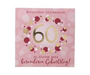 Depesche 0011694-009 Pop-Up Greeting Card for 60th Birthday Folding Card with Music Light Elements and an Original Saying Birthday Card with Envelope 15.5 x 15.5 cm