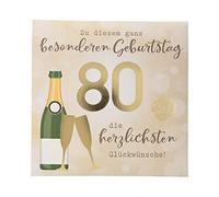 Depesche 0011694-012 Pop-Up Greeting Card for 80th Birthday Folding Card with Music Light Elements and an Original Saying 15.5 x 15.5 cm