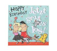 Depesche 0011694-037 Pop-Up Birthday Card Folding Card with Music, Light Elements and an Original Saying, Birthday Card with Envelope, Format 15.5 x 15.5 cm
