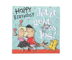 Depesche 0011694-037 Pop-Up Birthday Card Folding Card with Music, Light Elements and an Original Saying, Birthday Card with Envelope, Format 15.5 x 15.5 cm