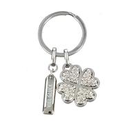 Depesche 0013720.05 Glamour Metal Key Ring Lucky Charm with Clover Leaf Key Ring and Loving Message to Give as a Gift