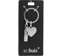 Depesche 0013720.21 Glamour Metal Keyring Lucky Charm with Heart Keyring and Loving Message to Give as a Gift
