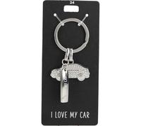 Depesche 0013720.24 Glamour Metal Key Ring Lucky Charm with Heart Keyring and Love Message