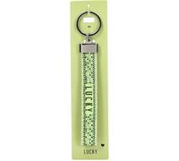 Depesche 0014196.009 Perfect Match Keyring in Colourful Design and the Inscription "Lucky", Made of Durable Fabric, Keyring with Message, for Gifting