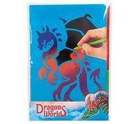 Depesche 11078 Scratch Cards Dino World with Dragon Motifs Approx. 16.7 x 24.5 cm