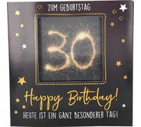 Depesche 11130-003 3D Folding Card with Music and Light Congratulations Card for 30th Birthday, Approx. 15.5 x 15.5 cm with Matching Envelope, Printed Inside and Outside