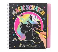 Depesche 11467 Magic Scratch Book in Ylvi & the Minimoomis Design, 20 Pages with Magical Motifs, Includes Scratch Pen, Approx. 19.3 x 20 x 1.8 cm