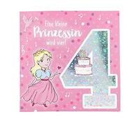 Depesche 11515-007 Number Card for 4th Birthday with Music, Refined Folding Card with Original Text Inside Including Envelope, Format 15.5 x 15.5 cm