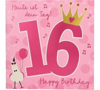 Depesche 11515-027 17th Birthday Number Card with Music, Refined Folding Card with Original Text Inside Including Envelope, Format 15.5 x 15.5 cm