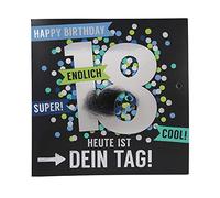 Depesche 11515-030 18th Birthday Number Card with Music, Refined Folding Card with Original Text Inside Including Envelope, Format 15.5 x 15.5 cm