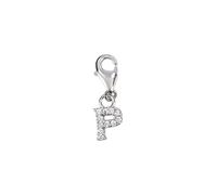 Depesche 11785-029 Charms Express Pendant for Necklaces and Bracelets, Letter P, Silver, as a Small Gift, Multi-Coloured