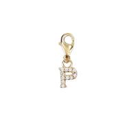 Depesche 11785-030 Charms Express Pendant for Necklaces and Bracelets, Letter P, Gold, as a Small Gift, Multi-Coloured