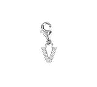 Depesche 11785-037 Charms Express Yourself Pendant for Necklaces and Bracelets, Letter V, Silver, as Small Gift, Multicolored
