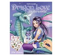 Depesche 11909 TOPModel Love Stickerworld Book with 20 Magical Landscapes World Scenes as Well as 3 Double Pages with Dragon and Fairy Stickers, Multicoloured