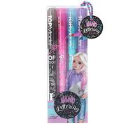 Depesche 11936 TOPModel Hand Lettering Set of 4 Felt Tip Pens in Black, Pink, Turquoise and Purple with Angled Double Tip, Calligraphy Pens for Writing and Decorating, Approximately 6" x 2" x 0.55"