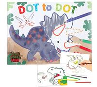 Depesche 12010 Dino World 48 Pages Colour in Many Dinosaur Designs, Painting Book with Pre-Printed Images from Partly Dotted Lines for Drawing, Multicoloured