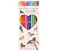 Depesche 12055 Miss Melody Colouring Pencils Set with 10 Colours in Case Includes Eraser Topper on Each Pen for Colouring at School and Leisure Yellow, Gold, Orange